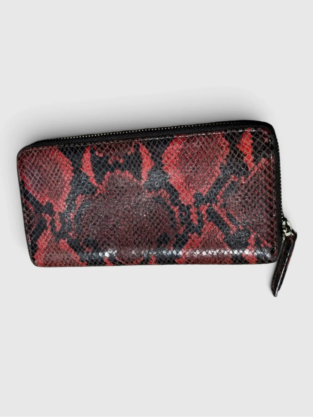 Kurt Geiger RARE Red and Black Snake-Print Long Wallet